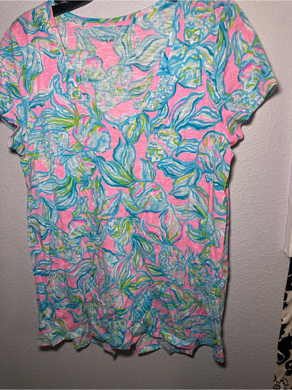 Lilly Pulitzer Pink, Blue & Green Floral Tee - Picture 2 of 5